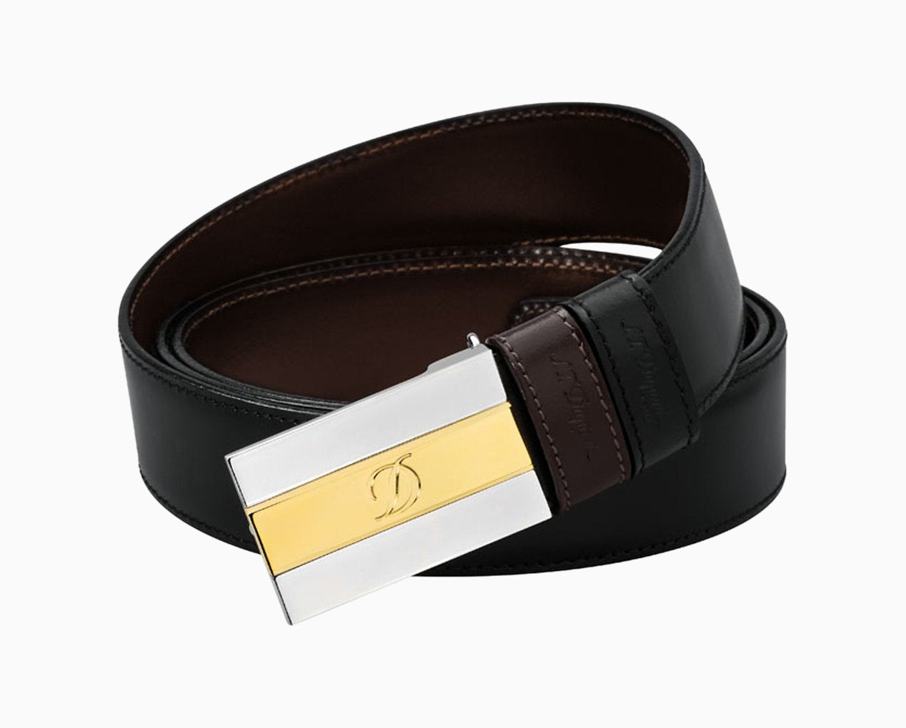 S.T. Dupont Line D Leather Reversible Belt 30mm Black/Brown