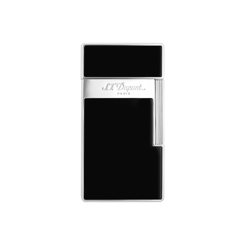 S.T. Dupont Biggy black lacquer and chrome wide-flame lighter