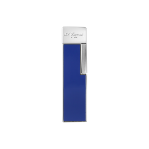 S.T. Dupont Twiggy blue lacquer and chrome torch lighter