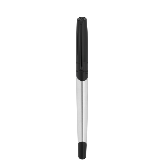 Défi Millenium brushed chrome and matt black rollerball pen
