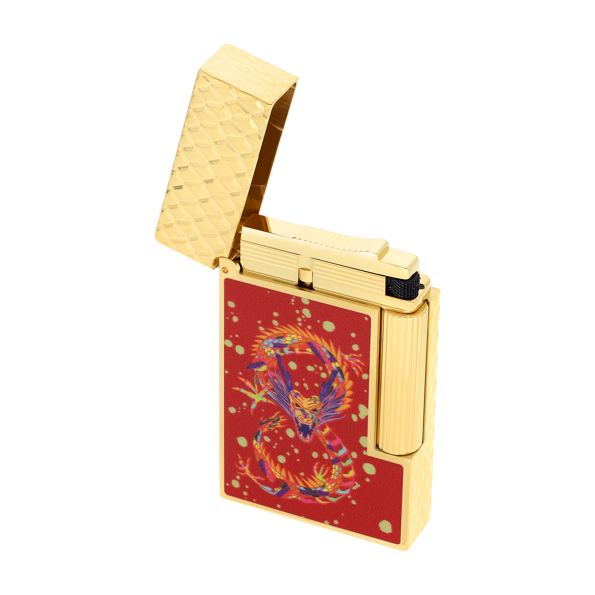 Line 2 Dragon Line Lacquer Bordeaux/ Golden - Luxury lighters Line 2 Dragon Line Lacquer Bordeaux/ Golden - Luxury lighters