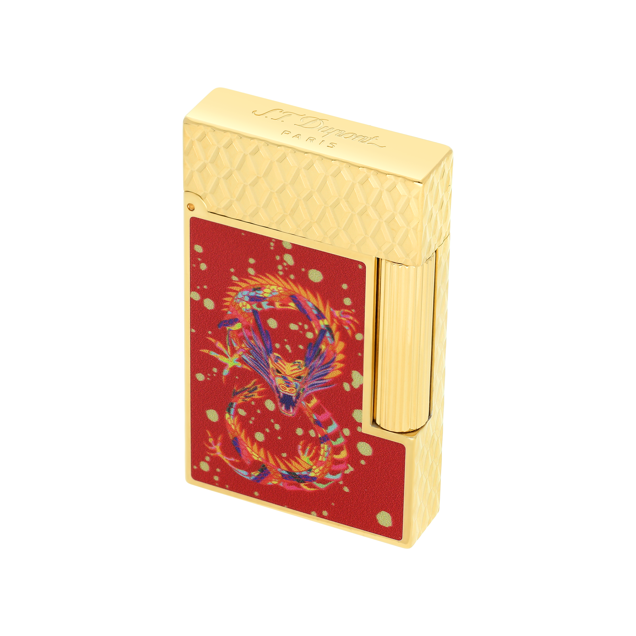 Line 2 Dragon Line Lacquer Bordeaux/ Golden - Luxury lighters Line 2 Dragon Line Lacquer Bordeaux/ Golden - Luxury lighters
