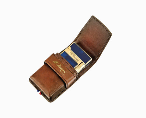 Derby brown double cigar case - Luxury Accessories