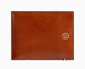 ST Dupont Line D Men's Black Leather Money Clip Wallet - Six Credit Card