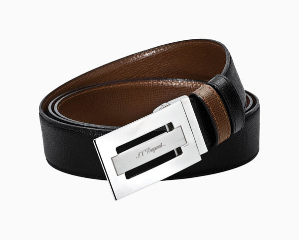 S.T. Dupont 30mm Reversible Belt With Palladium Buckle, 7110440, New In box  3597390076472