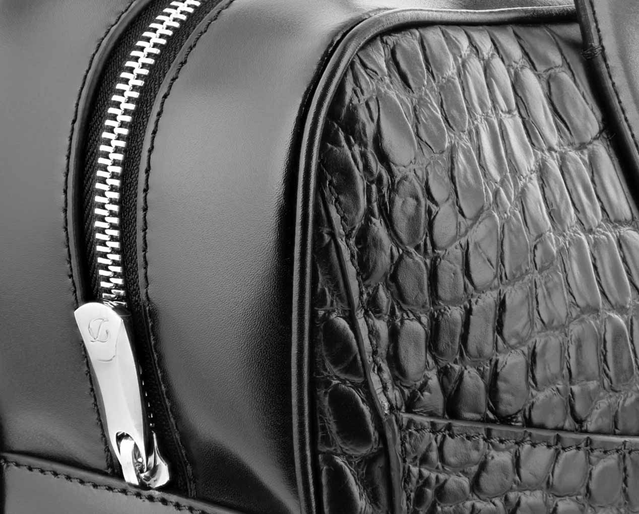 Croco Dandy black document holder – Luxury Leather Goods | S.T.