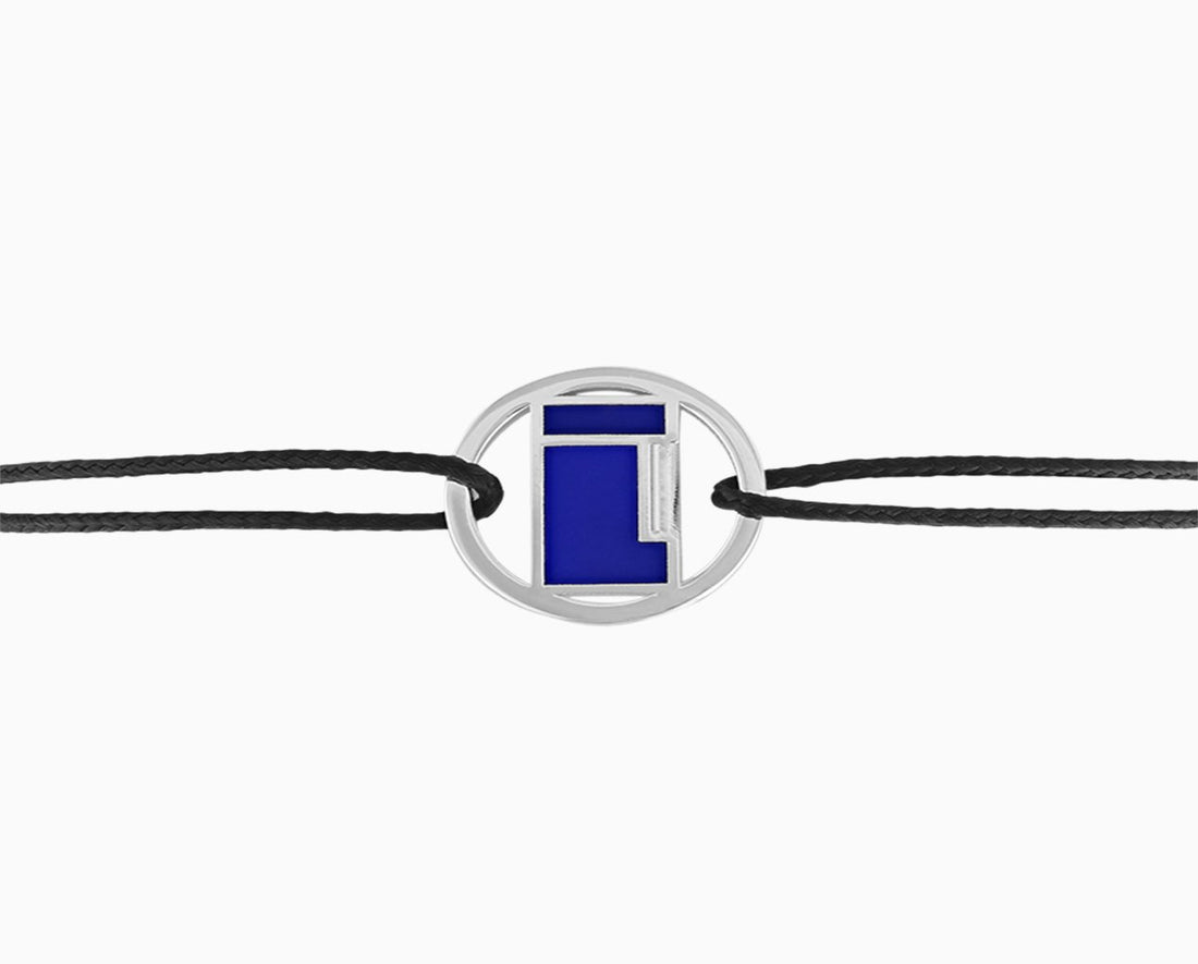 Black Cord Bracelet with Blue Lighter – Jewellery